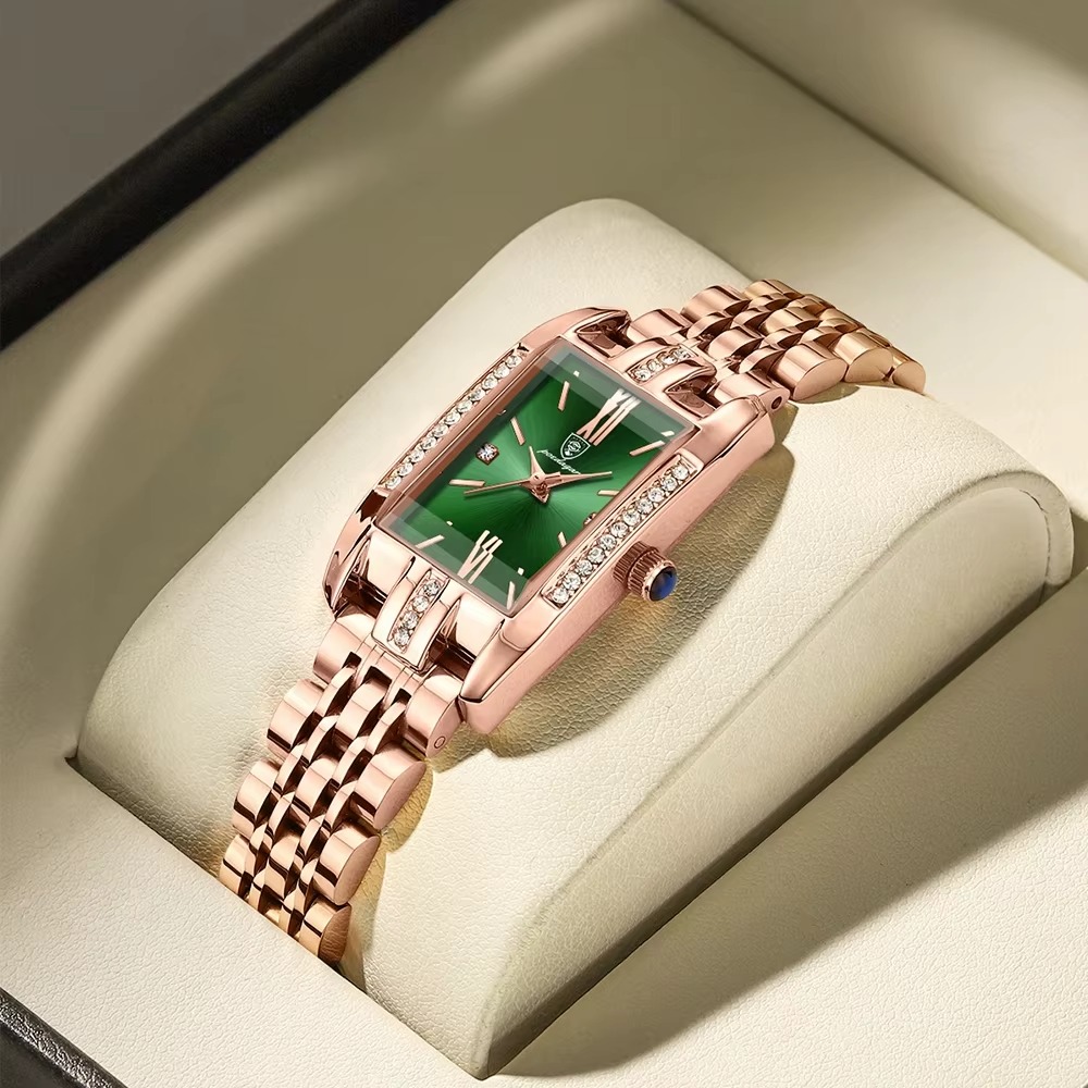 <p><strong>Reloj de acero inoxidable <span style="color: #e03e2d;">resistente al agua </span>para mujer</strong></p>